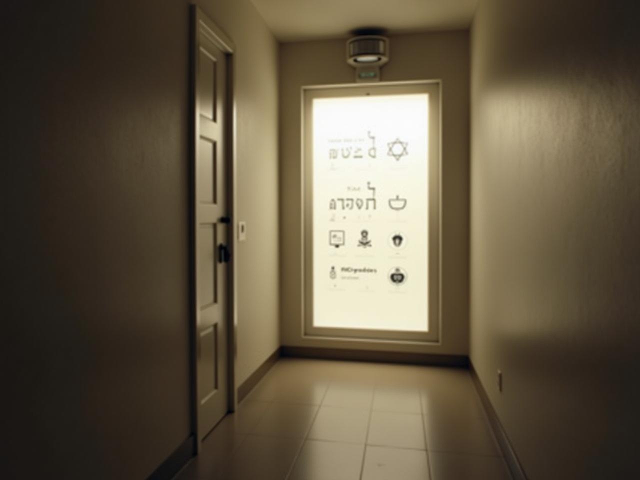 LED light with motion sensor in a hallway, automatically turning on