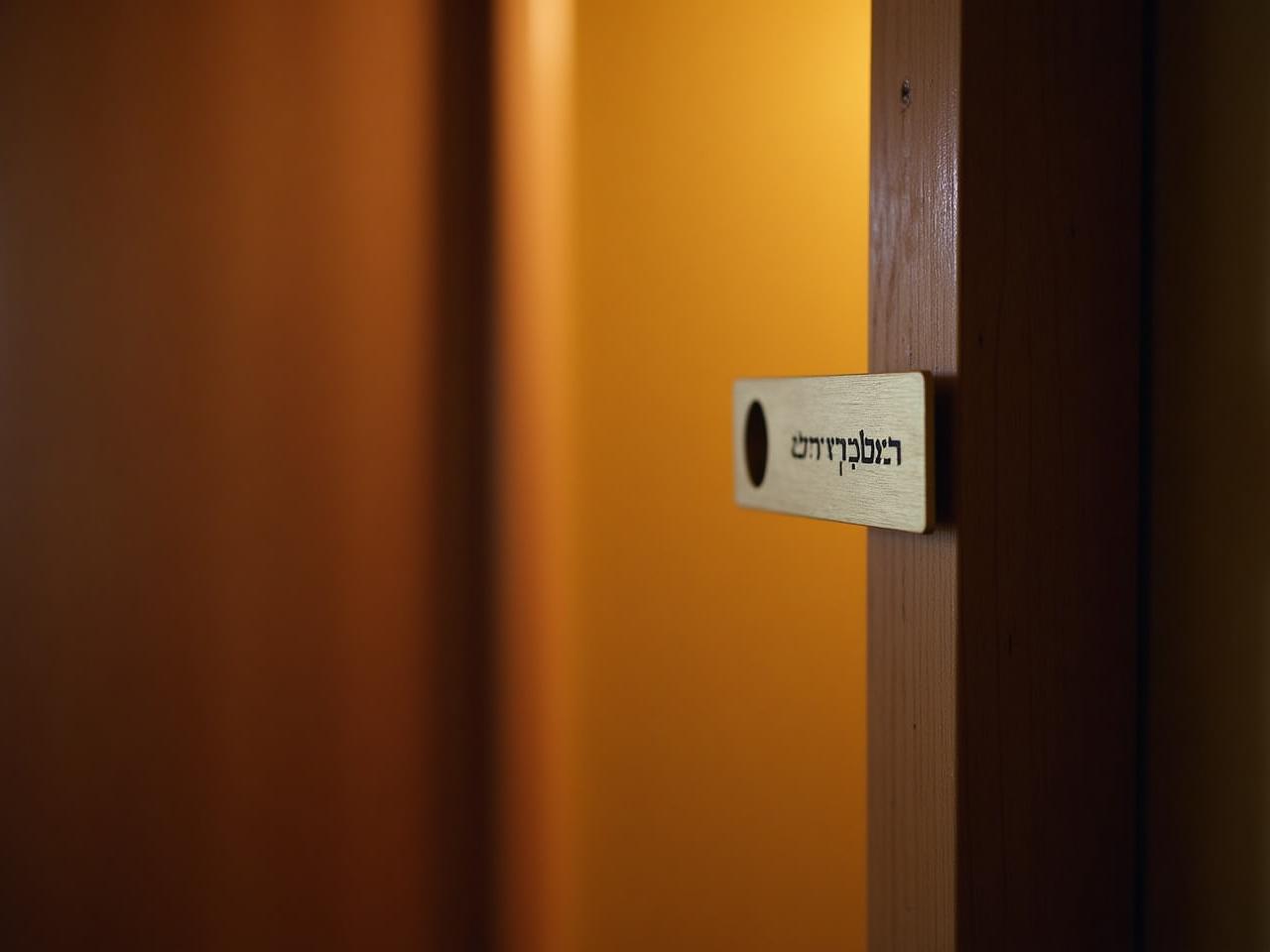 A photo of a mezuzah on a doorpost, with a warm and inviting background.