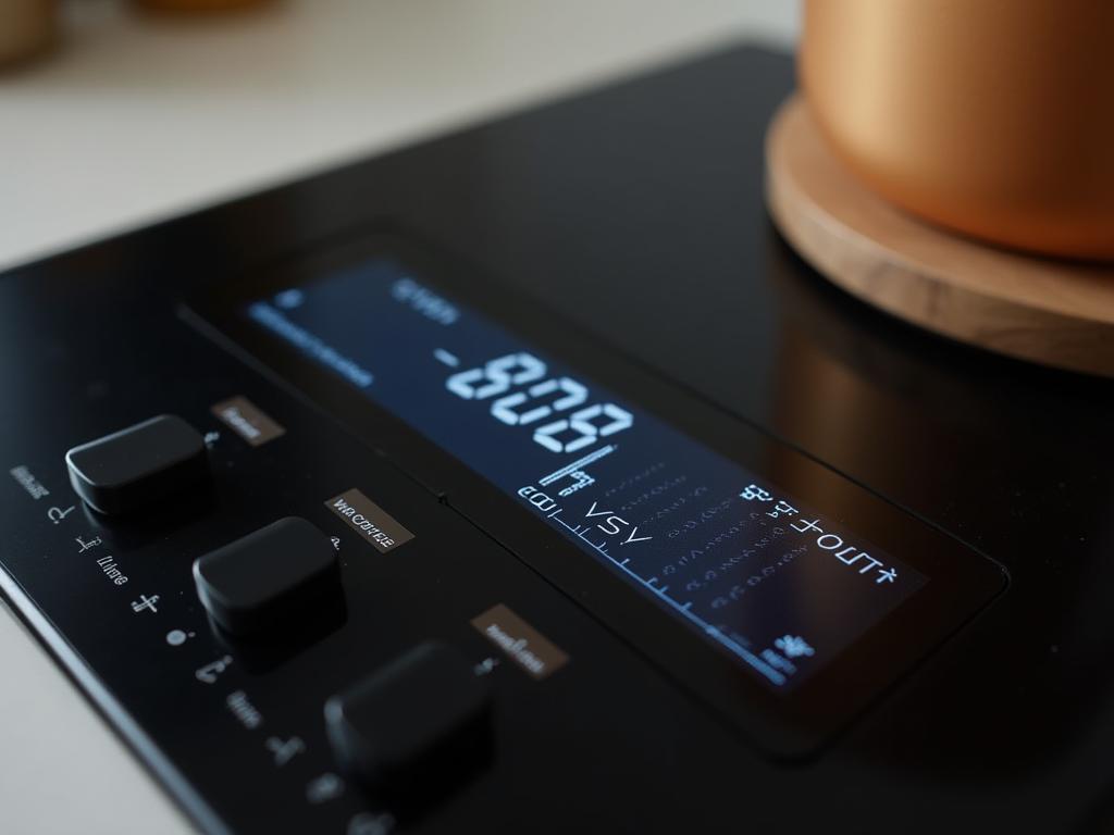 Electric stovetop with a built-in Shabbat timer, displaying the digital timer interface.