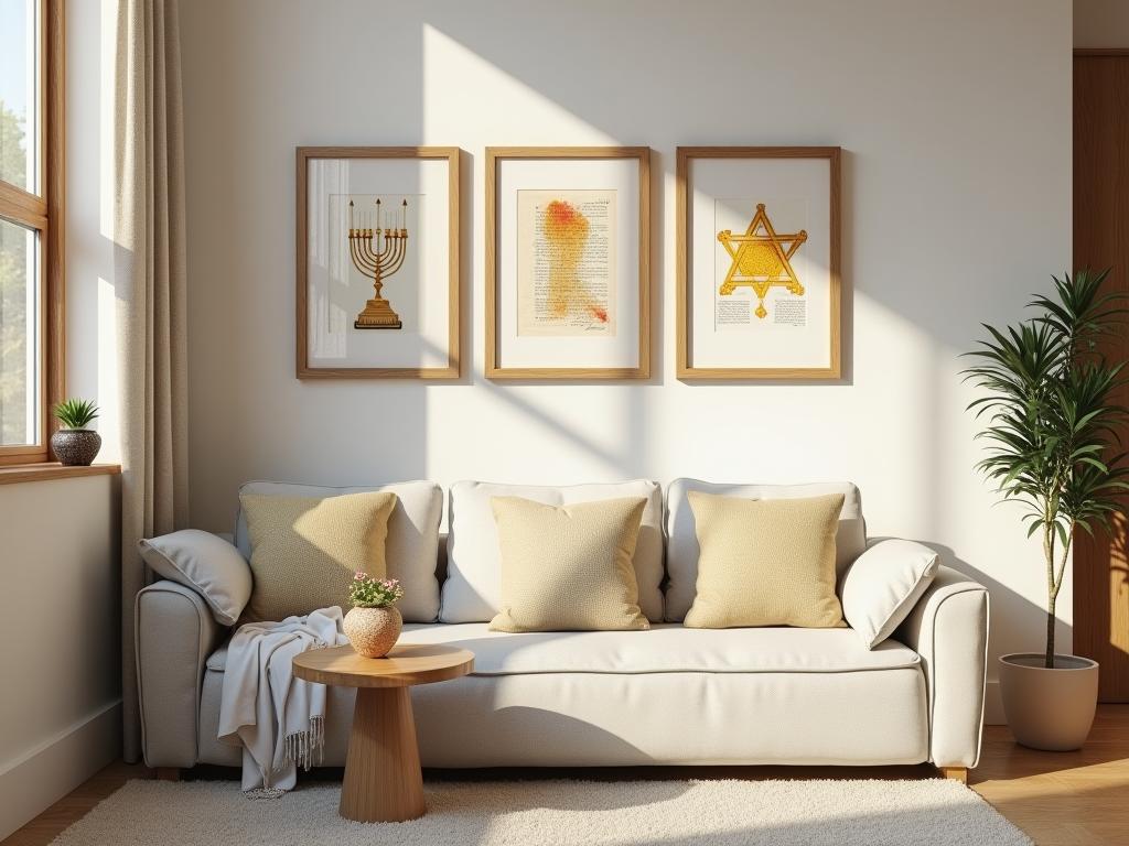 Interior design tips for a multi-functional space, inspired by Chabad teachings, featuring a happy and inviting home environment.