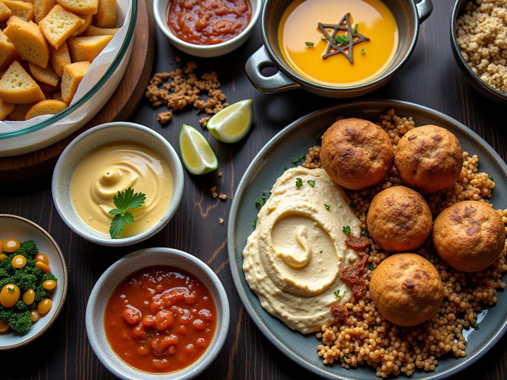 Selection of authentic Middle Eastern dishes including Harira, hummus, couscous, and tagine.