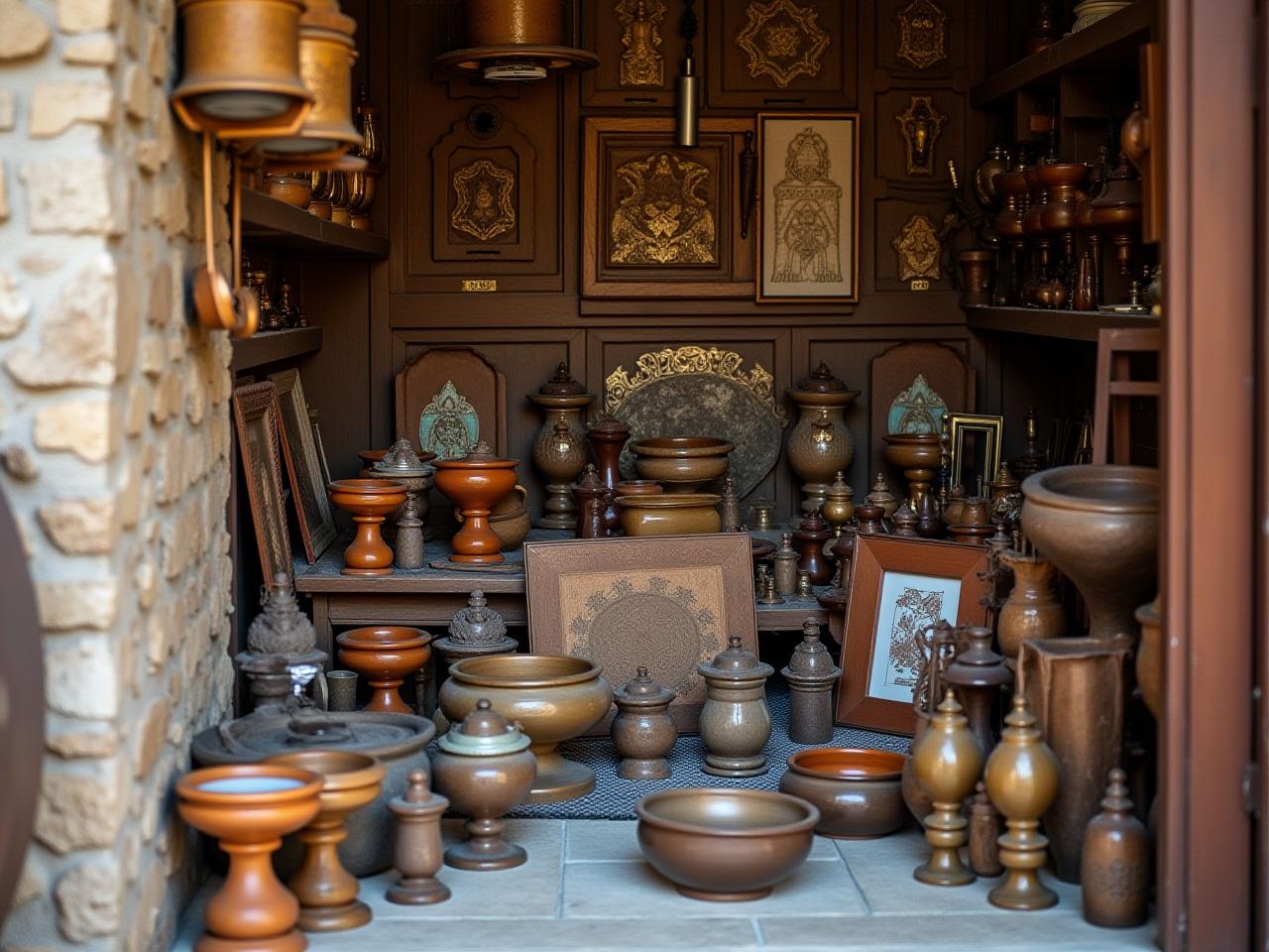 Handcrafted Jewish art in a hidden shop in Tzfat, Israel.