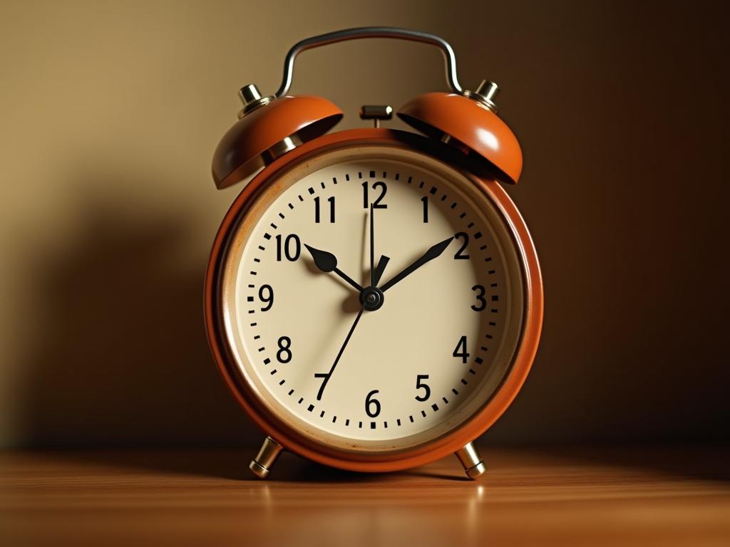 A clock with a cozy acoustic cover, nestled in a warm, inviting room, promising peaceful mornings.